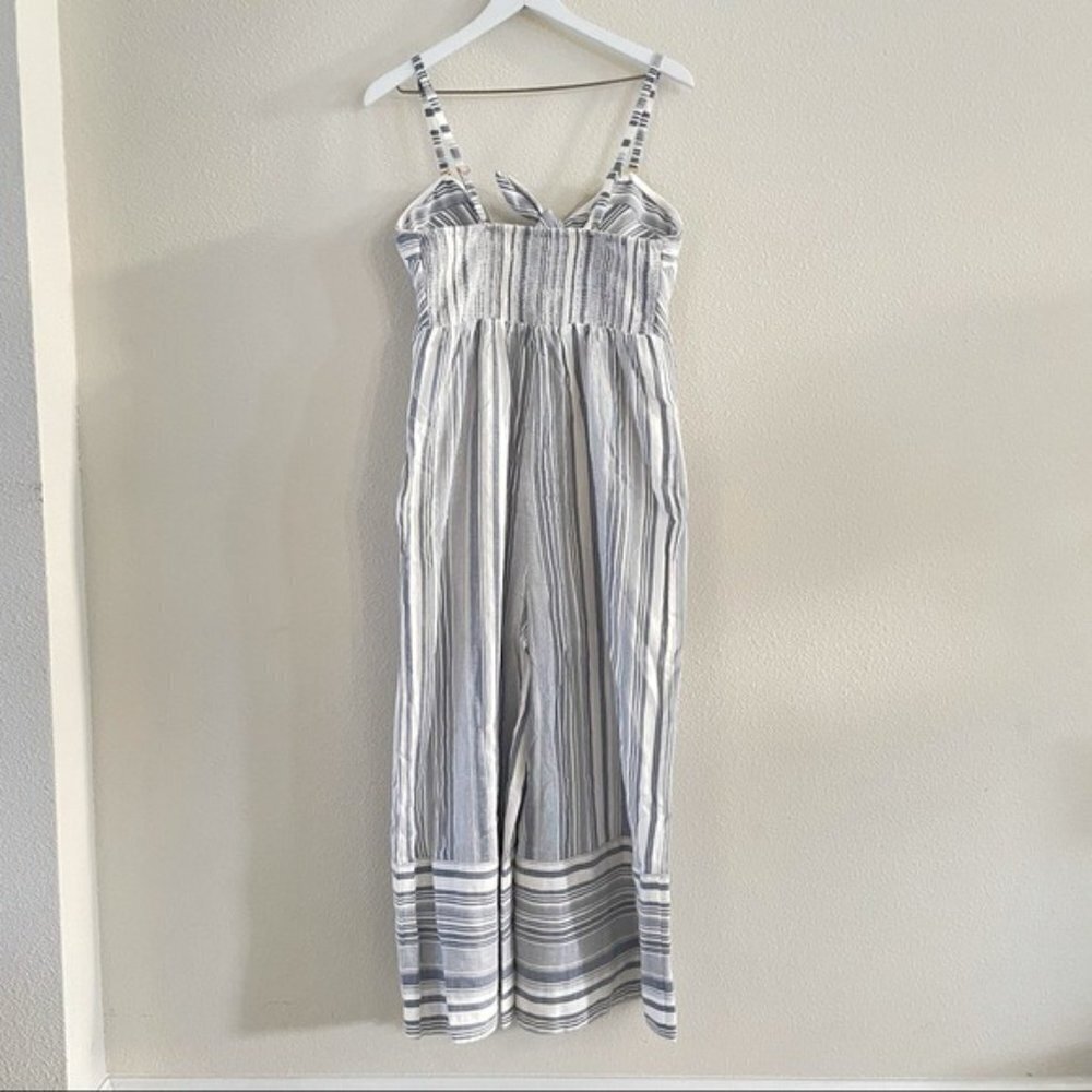 Red Carter Women’s KIMBERLY Striped Tie Front Jumpsuit Size L - Picture 6 of 14